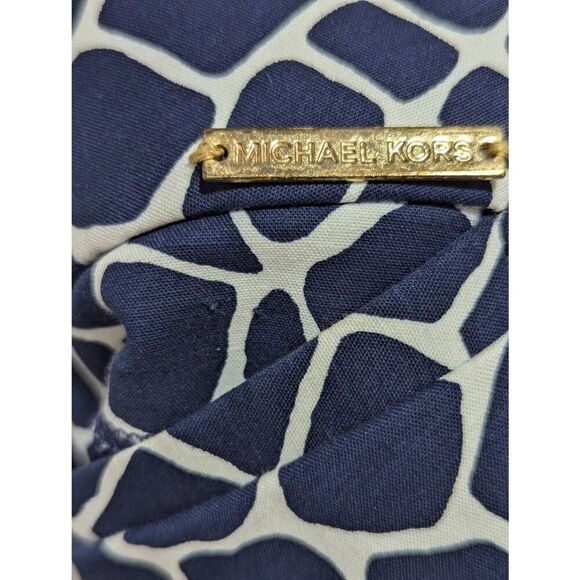 Michael Kors Women's Blue & White Abstract Pattern Straight Ankle Pants Size 8 - Picture 5 of 9